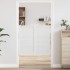 Puertas batientes diseño de lamas 1 par blanco 100x100