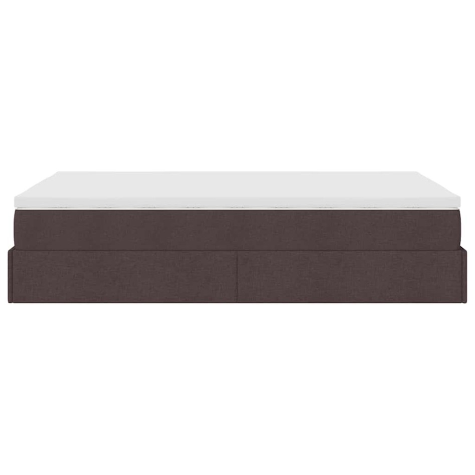 Estructura cama otomana colchón tela marrón oscuro