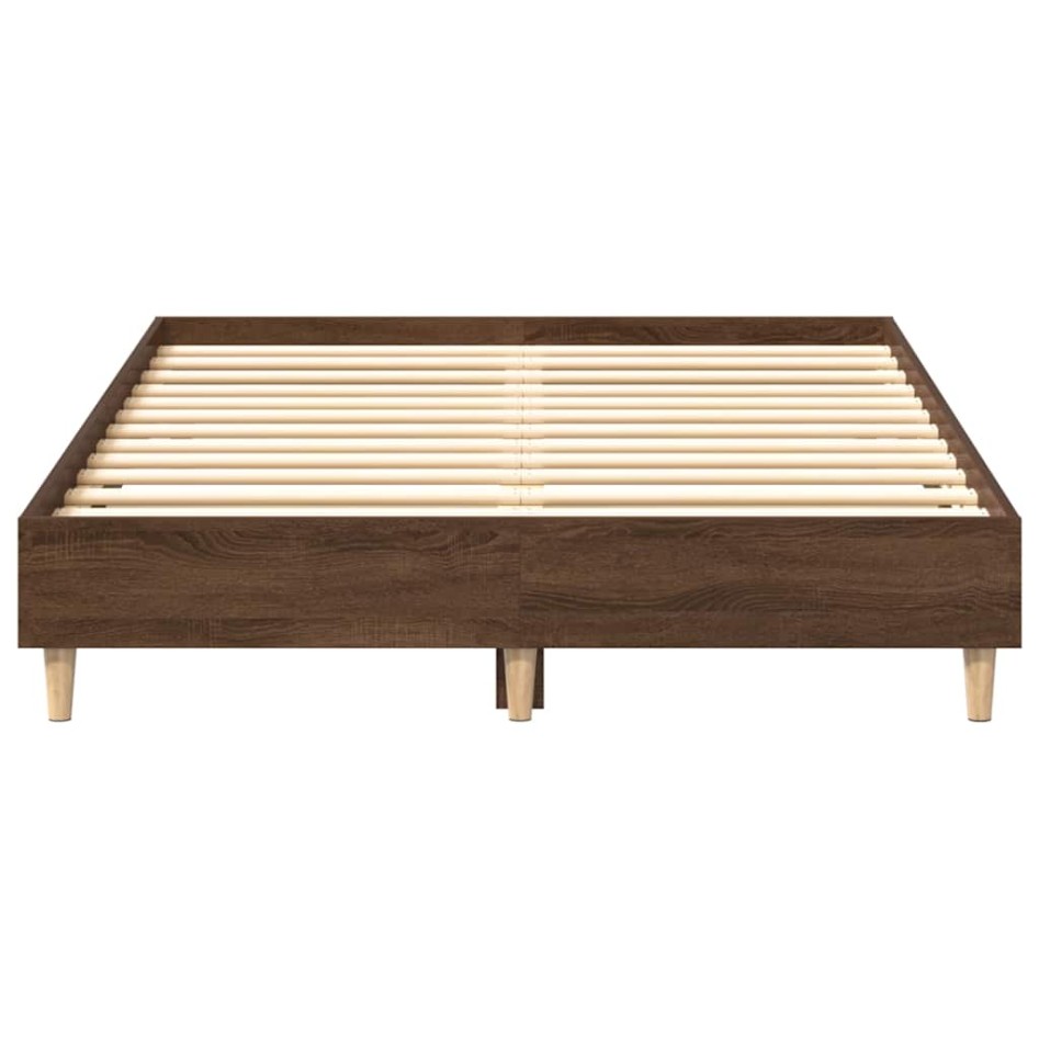 Estructura de cama sin colchón madera marrón roble 120x200