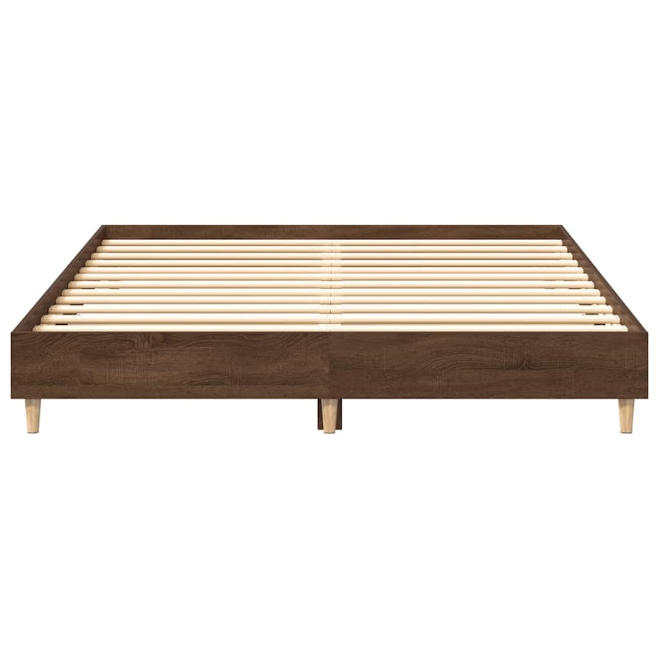 Estructura de cama sin colchón madera marrón roble 150x200