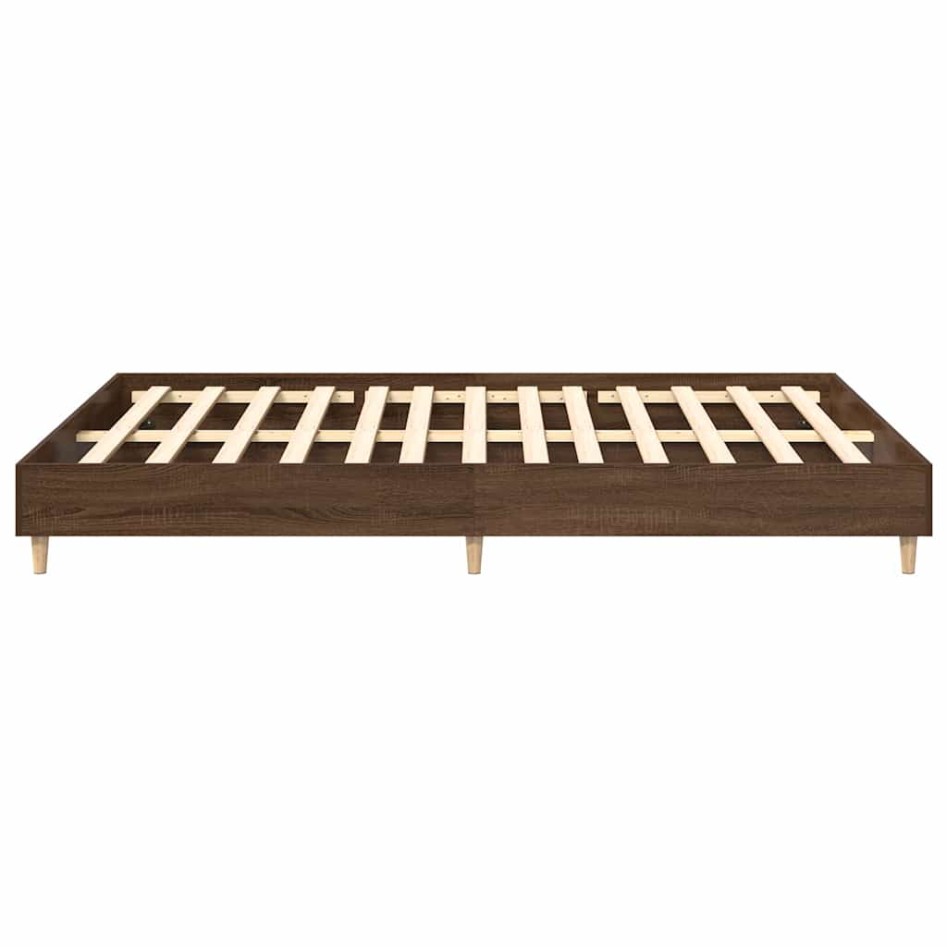 Estructura de cama sin colchón madera marrón roble 150x200