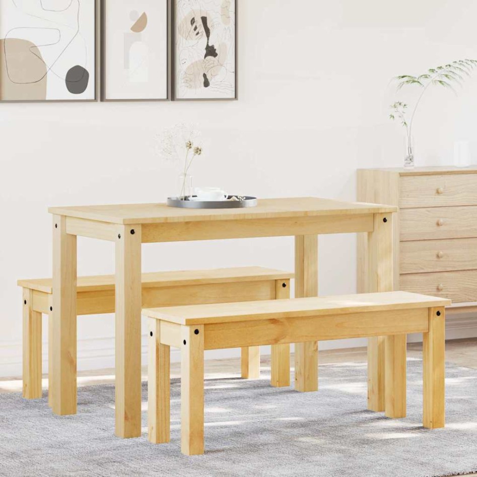 Juego de comedor Panama 3 pzas madera maciza de