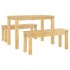 Juego de comedor Panama 3 pzas madera maciza de