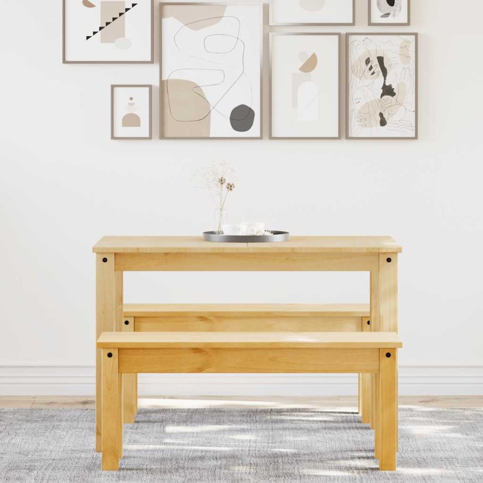 Juego de comedor Panama 3 pzas madera maciza de