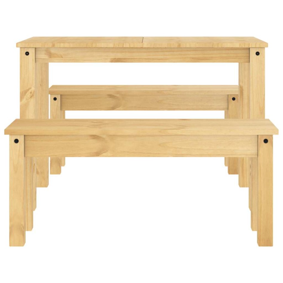 Juego de comedor Panama 3 pzas madera maciza de