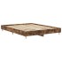 Estructura de cama sin colchón madera roble ahumado 140x200