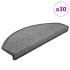 Alfombrilla escalera 30 uds gris oscuro 65x24x4