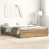 Estructura de cama sin colchón roble artesanal 140x190