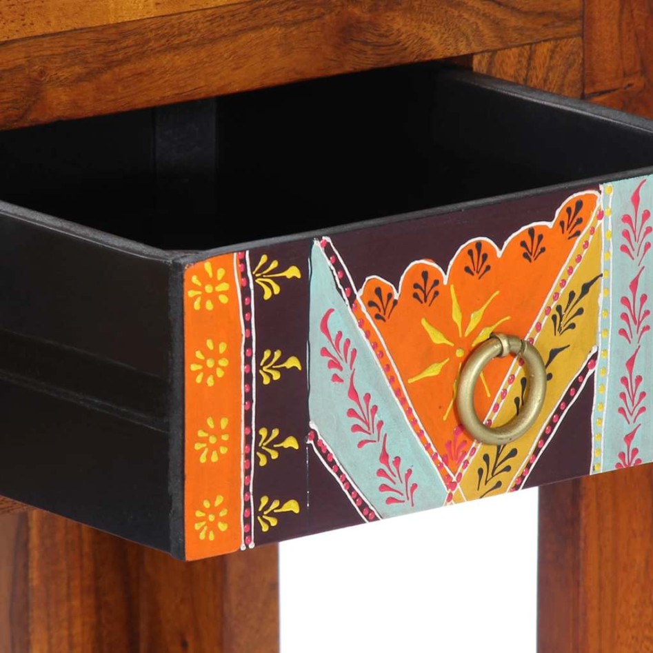 Mesa consola madera maciza de acacia 110x35x75