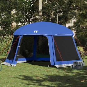 Carpa para piscina con desmontables y paredes azul 512x458