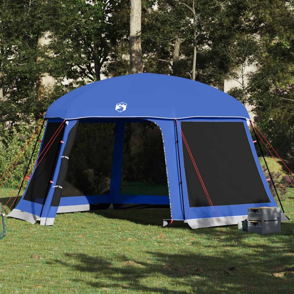 Carpa para piscina con desmontables y paredes azul 512x458