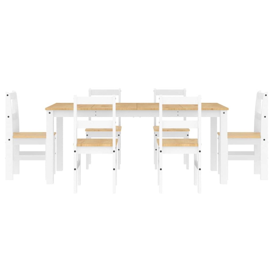 Juego de comedor Panama 7 pzas madera maciza de pino