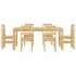 Juego de comedor Panama 7 pzas madera maciza de