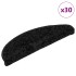 Alfombrilla escalera 30 uds. negro 56x17x3