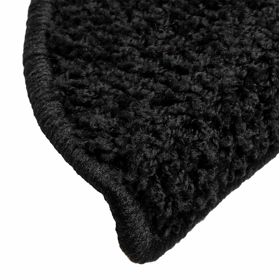 Alfombrilla escalera 30 uds. negro 56x17x3
