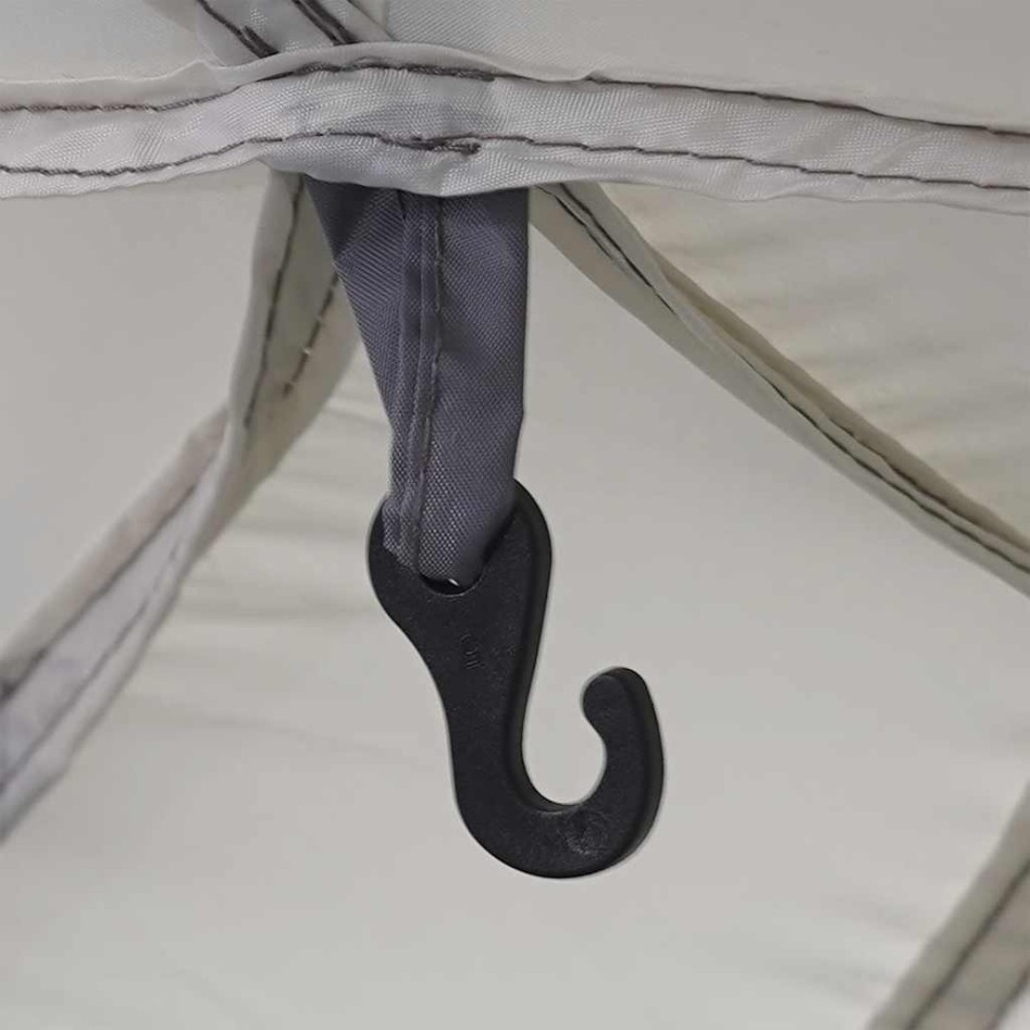 Carpa para piscina con desmontables y paredes gris 512x458