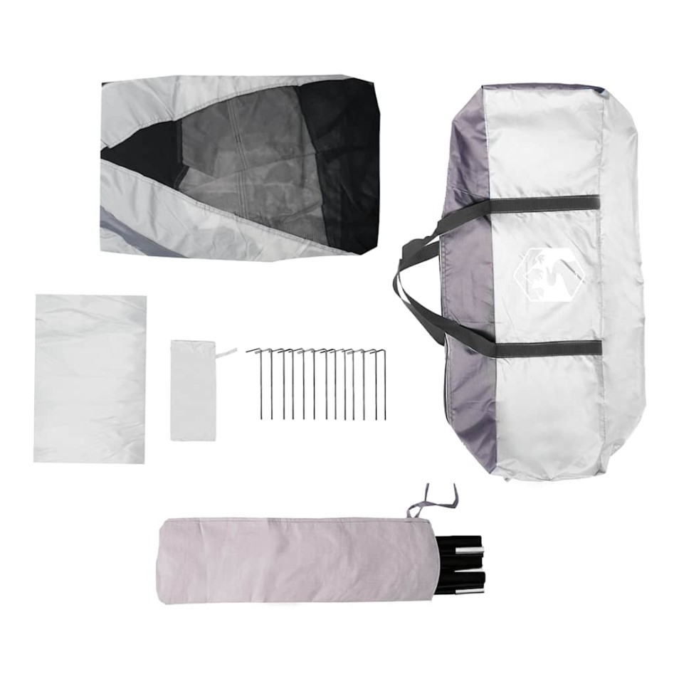 Carpa para piscina con desmontables y paredes gris 512x458