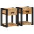 Mesitas de noche 2 piezas 40x35x50cm madera maciza rugosa