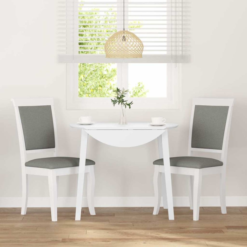 Sillas de comedor con cojines 2uds madera maciza blanco