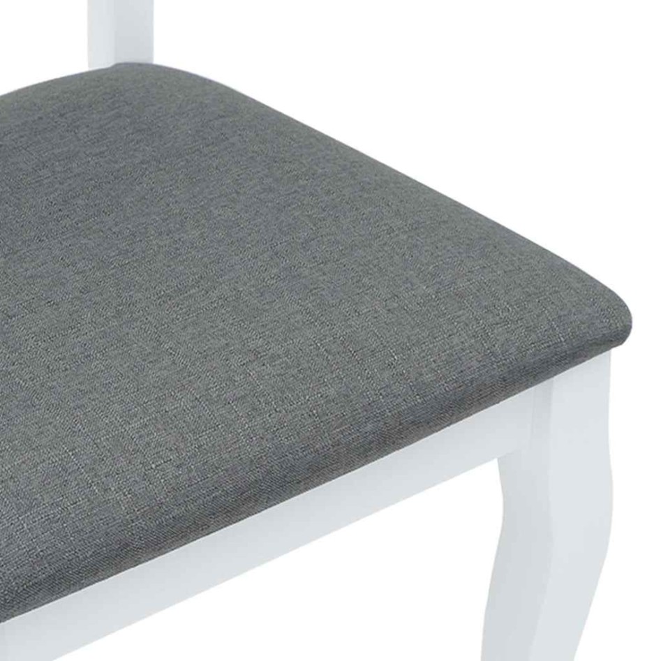 Sillas de comedor con cojines 2uds madera maciza blanco