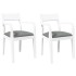 Sillas de comedor con cojines 2uds madera maciza blanco