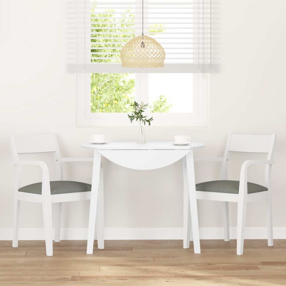 Sillas de comedor con cojines 2uds madera maciza blanco