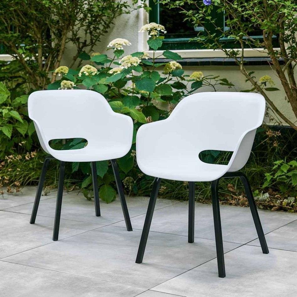 Silla de jardín Keter con patas de metal Noa 2 uds