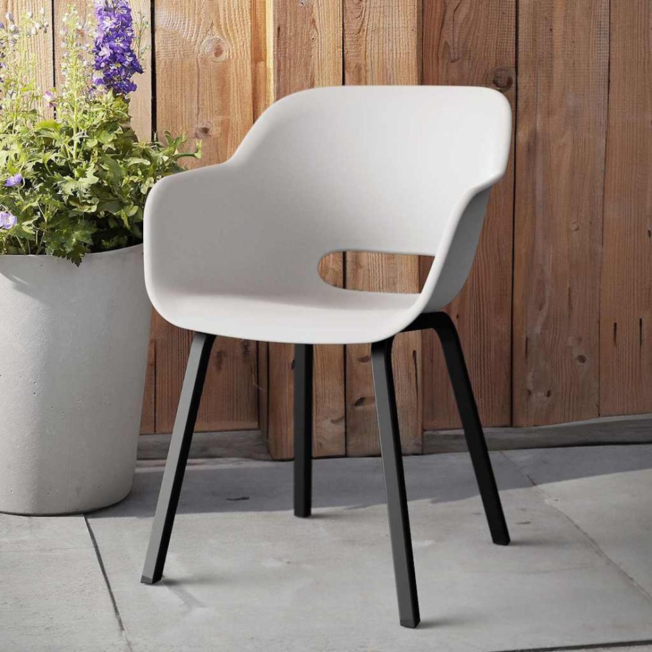 Silla de jardín Keter con patas de metal Noa 2 uds