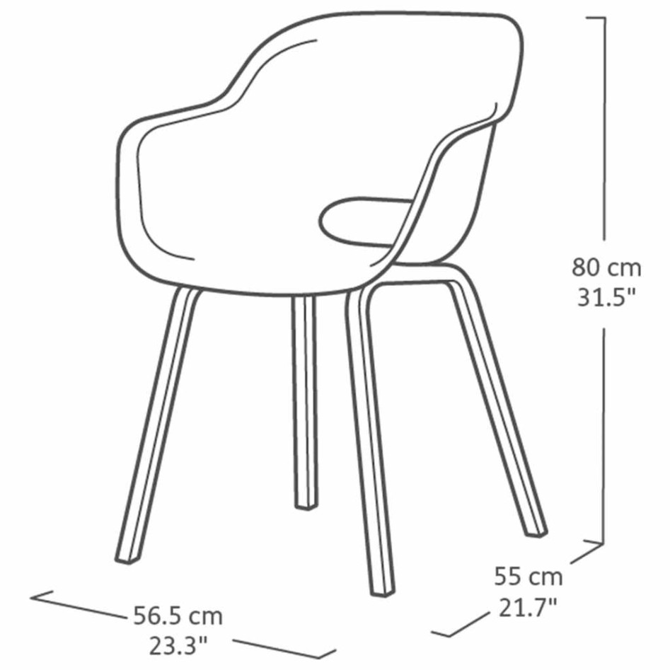 Silla de jardín Keter con patas de metal Noa 2 uds