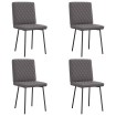 Sillas de comedor 4 unidades cuero sintético gris