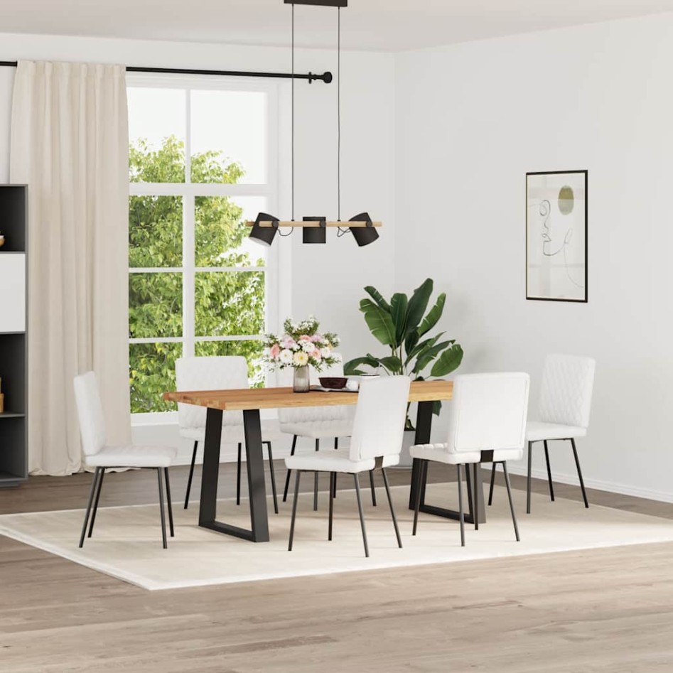 Sillas de comedor 6 uds cuero sintético