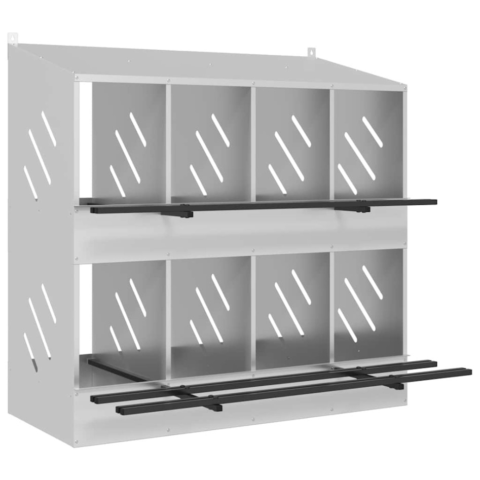 Nido para gallinas con 8 compartimentos plateado