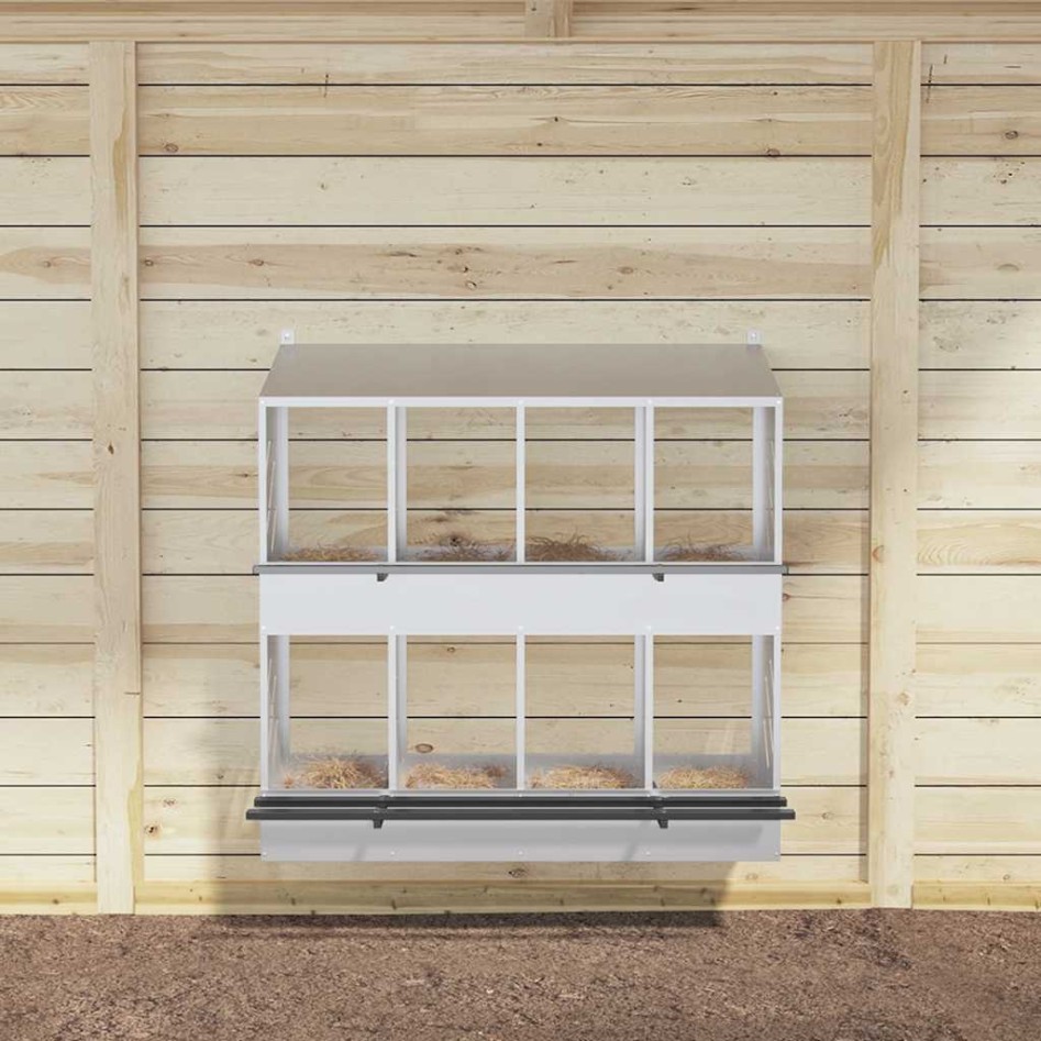 Nido para gallinas con 8 compartimentos plateado