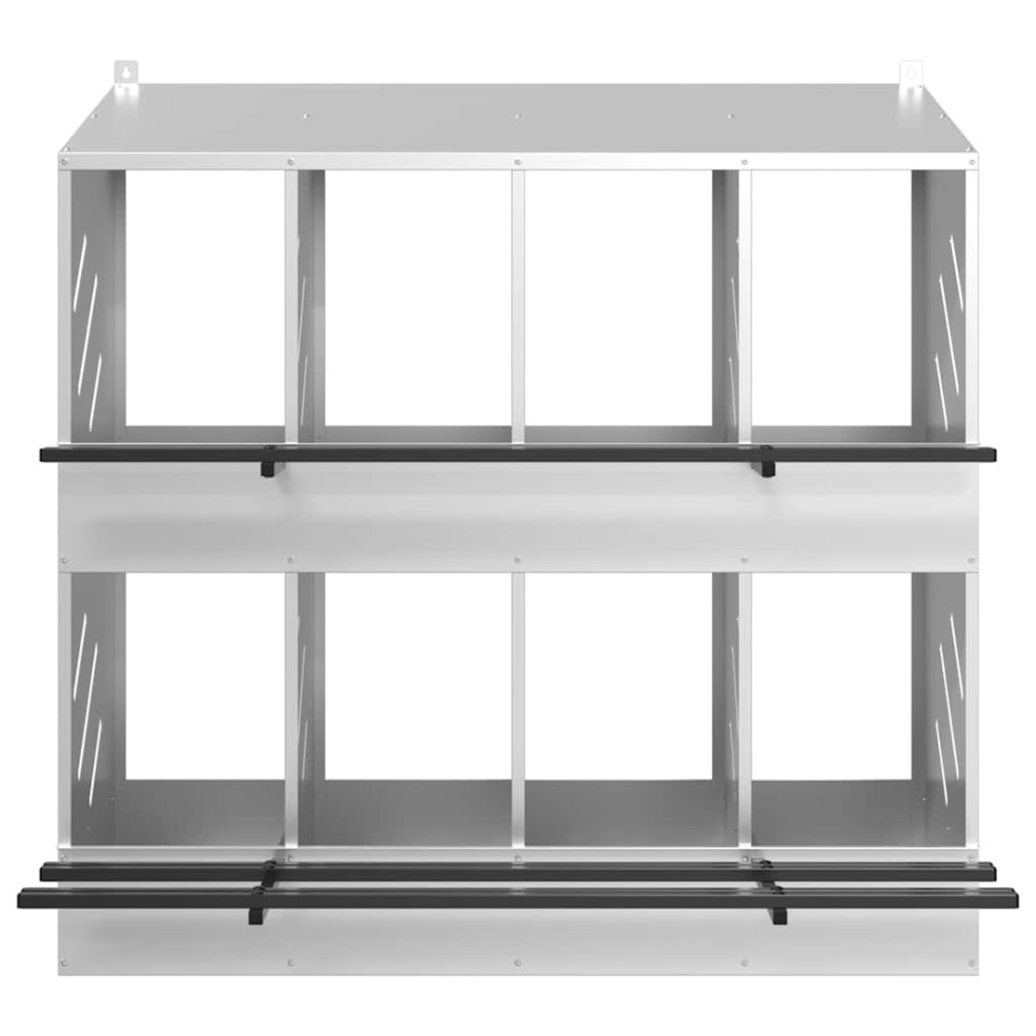 Nido para gallinas con 8 compartimentos plateado