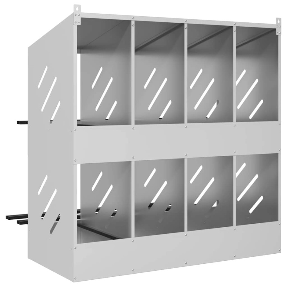 Nido para gallinas con 8 compartimentos plateado