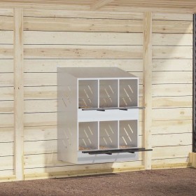 Nido para gallinas con 6 compartimentos plateado