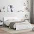 Estructura de cama con cabecero y luces LED blanco 140x200