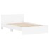 Estructura de cama con cabecero y luces LED blanco 140x200