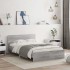 Estructura de cama cabecero y luces LED gris Sonoma 140x200