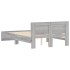Estructura de cama cabecero y luces LED gris Sonoma 140x200