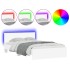 Estructura de cama con cabecero y luces LED blanco 120x200