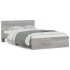 Estructura de cama cabecero y luces LED gris Sonoma 120x200