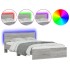 Estructura de cama cabecero y luces LED gris Sonoma 120x200