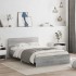 Estructura de cama cabecero y luces LED gris Sonoma 120x200