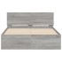 Estructura de cama cabecero y luces LED gris Sonoma 120x200
