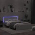 Estructura de cama con cabecero y luces LED blanco 140x190