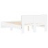Estructura de cama con cabecero y luces LED blanco 140x190