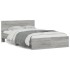 Estructura de cama cabecero y luces LED gris Sonoma 140x190