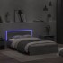 Estructura de cama cabecero y luces LED gris Sonoma 140x190