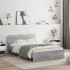 Estructura de cama cabecero y luces LED gris Sonoma 140x190